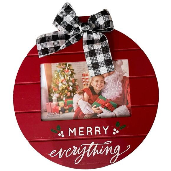 Malden International Round”MERRY EVERYTHING” Photo Frame - Hold 4” x 6” photo - Picture 4 of 10